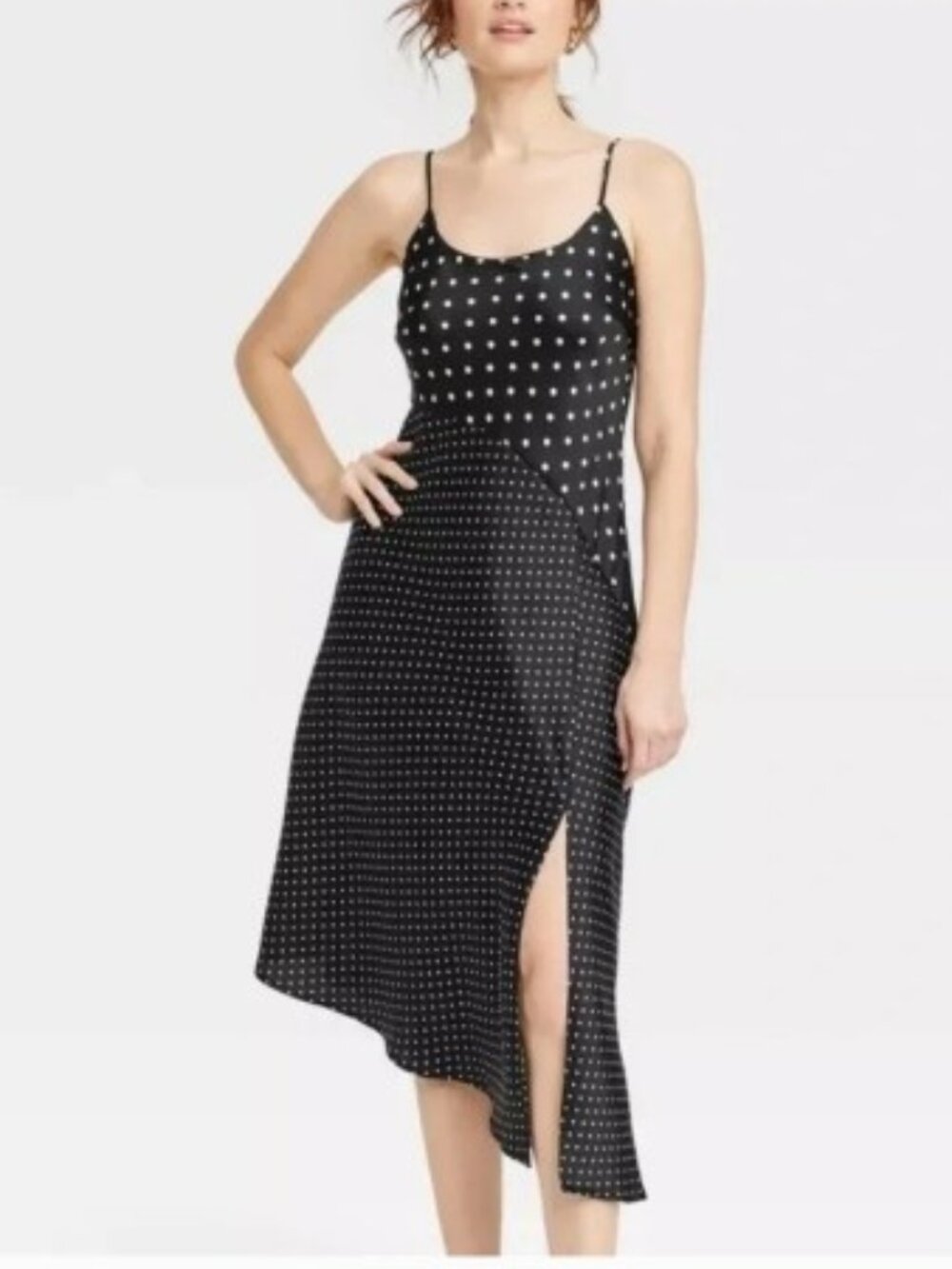 NWT a new day Asymmetrical Polka Dot Dress
